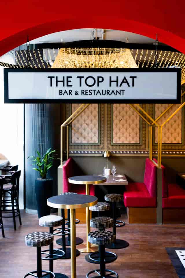 Exclusive Venue Hire at Top Hat Restaurant & Bar with elegant decor for social events.