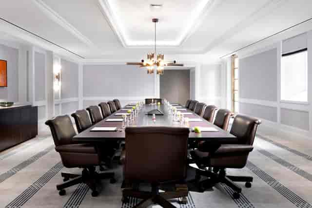 Private VIP Boardroom at The Langham, Boston - modern design for strategic meetings.