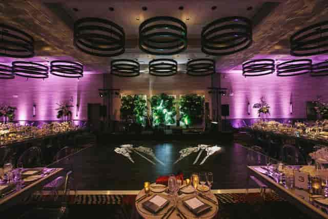Fenway Ballroom at Hotel Commonwealth with elegant decor for upscale events and celebrations.