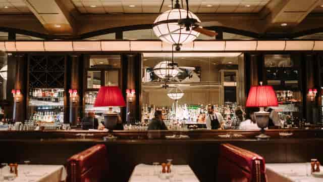 Sophisticated restaurant with elegant decor, ideal for corporate events and private dining.