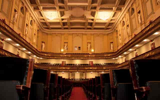 Elegant auditorium in Symphony Hall, ideal for conferences and performances.