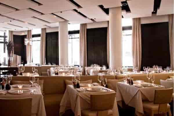 Private dining room at Sorellina with elegant table settings for upscale events.