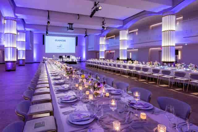 Elegant banquet hall at The Schuyler in Hamilton, perfect for galas and corporate dinners.