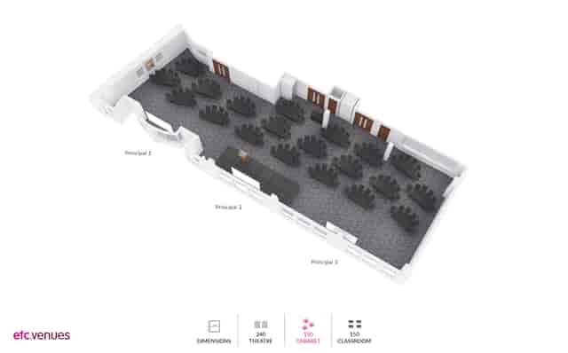 Principal Suite at etc.venues Monument: versatile event space for workshops and conferences.