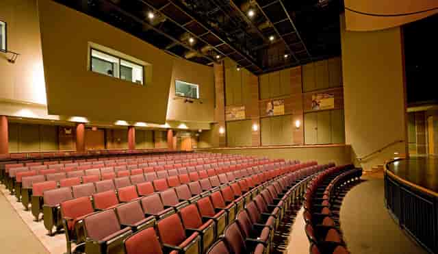 Green Room auditorium with tiered seating for events and presentations in Anacostia Arts Center.