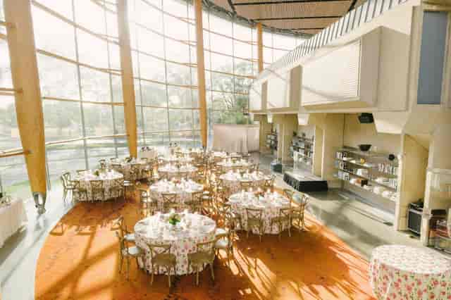 Molly Smith Lower Lobby at Arena Stage, elegantly set for weddings and corporate events.