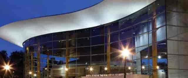 Modern Catwalk Cafe venue with glass facades, perfect for corporate events and conferences.