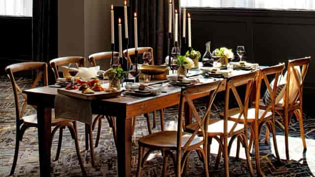 Elegant dining table at Dupont Circle Ballroom, ideal for events and gatherings.
