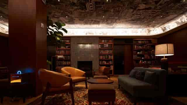 Sophisticated lounge with plush seating, ideal for networking events in Eaton DC.