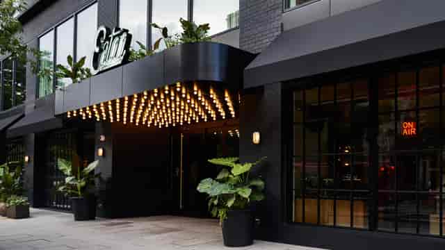 Eaton House entrance with modern design, ideal for corporate events and gatherings.