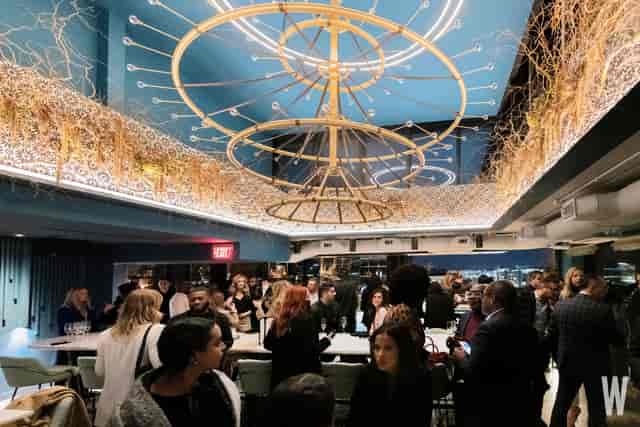 Rooftop event space at Ciel Social Club, stylish decor for networking and gatherings.