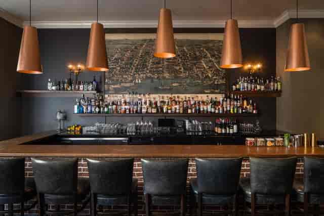 Liberty Ballroom bar at Archer Hotel Alexandria, ideal for networking events and cocktail receptions.