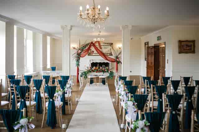 Elegant Tabor Room at Parklands Quendon Hall, perfect for weddings and formal events.