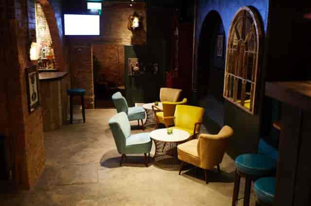 Stylish lounge at Firefly Cellar Bar, ideal for networking events and gatherings.