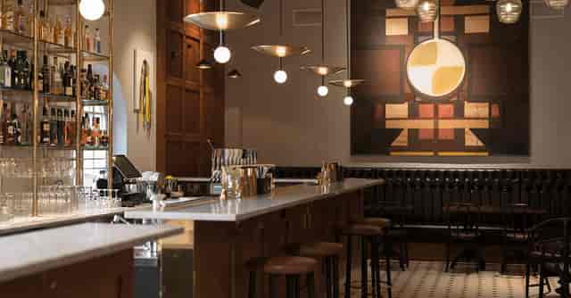 Stylish bar in Lilla Matsalen, perfect for intimate gatherings and networking events.