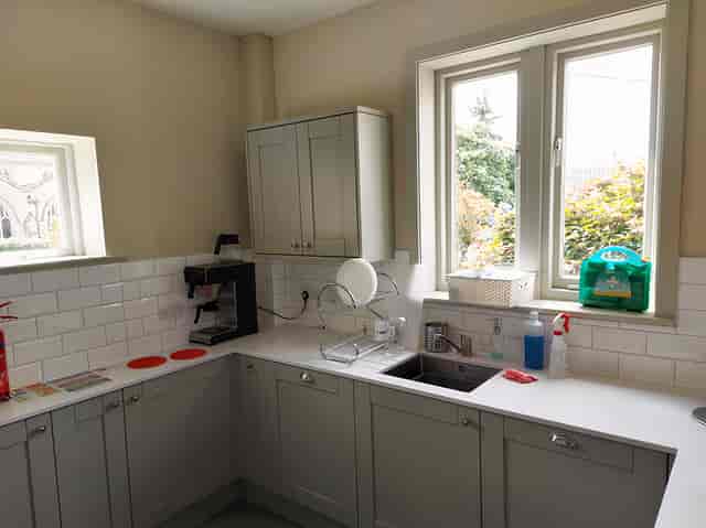 De Lacy Centre kitchen in Bradford Cathedral, modern and efficient for event catering.