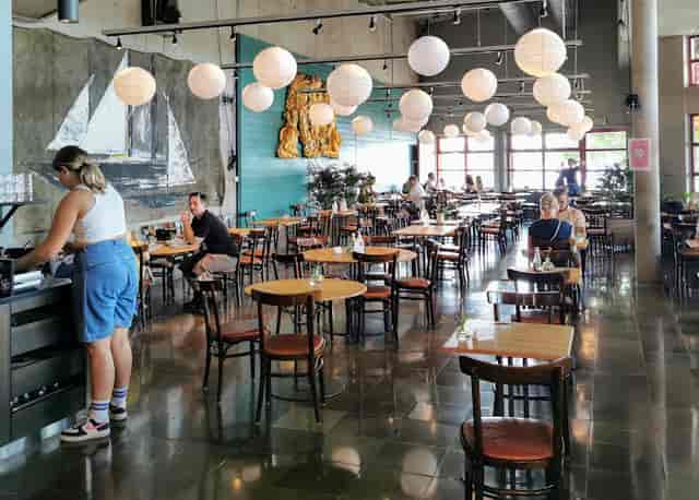 Vasa Restaurant: modern venue with warm lighting for casual meetings and events.