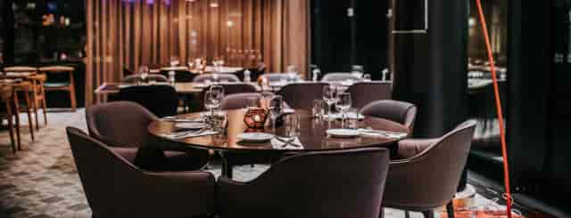 Elegant dining setup at The Social Bar & Bistro for upscale events and corporate dinners.