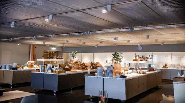 Buffet setup at Arena Restaurant, Quality Hotel Globe, ideal for event catering.