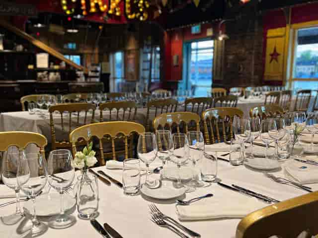 Elegant dining space at Circus restaurant, ideal for corporate events and gatherings.