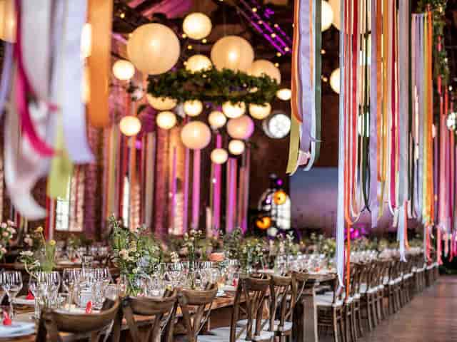 Elegant banquet setup in Festvåning, Winterviken for weddings and upscale events.