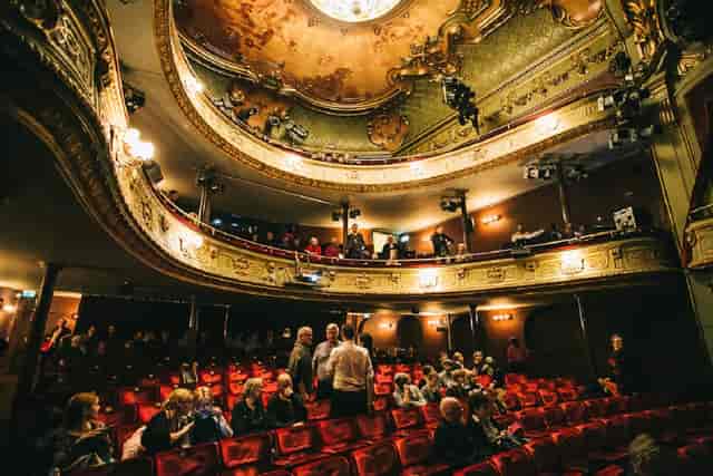 Stora Scen at Södra Teatern: elegant theater with tiered seating for performances and events.