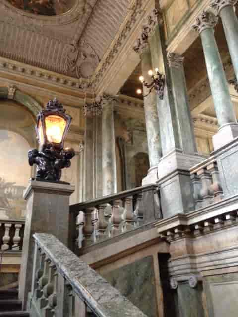 Elegant staircase in Royal Apartments, historic venue for upscale events and galas.