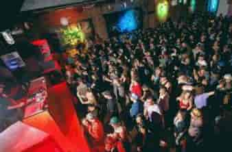 Vibrant crowd at The Blue Bird Reno, ideal for networking and entertainment events.