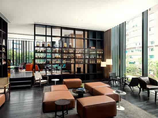 Modern lounge at The Middle House, ideal for networking events with stylish seating.