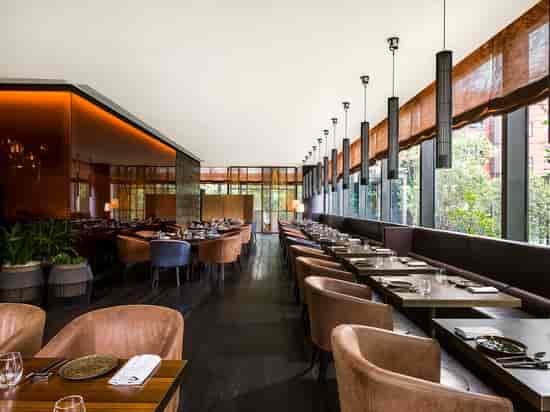 Modern dining space at The Middle House, ideal for corporate events and private gatherings.