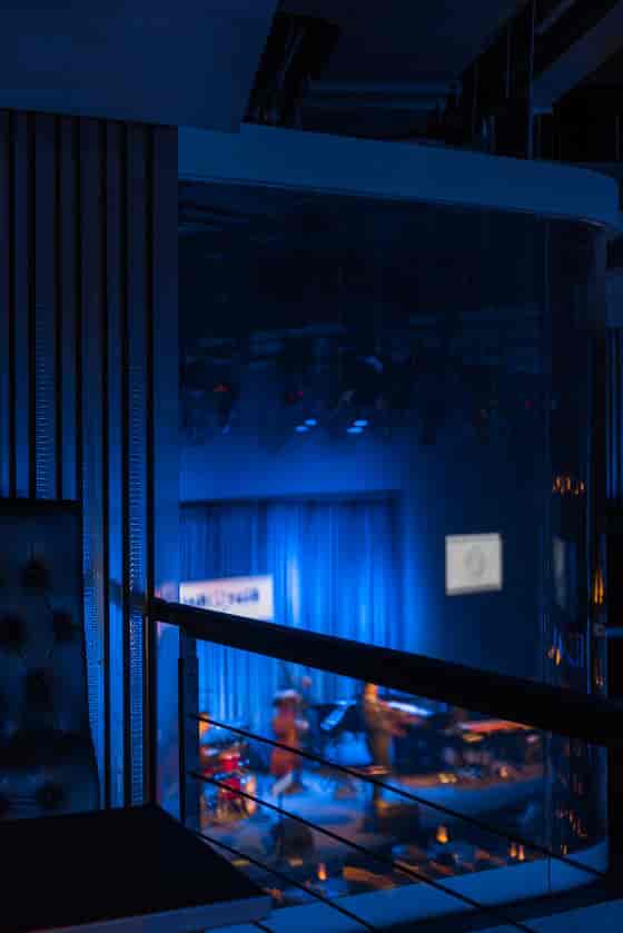 VIP Box at Blue Note China with ambient lighting, perfect for corporate events and presentations.