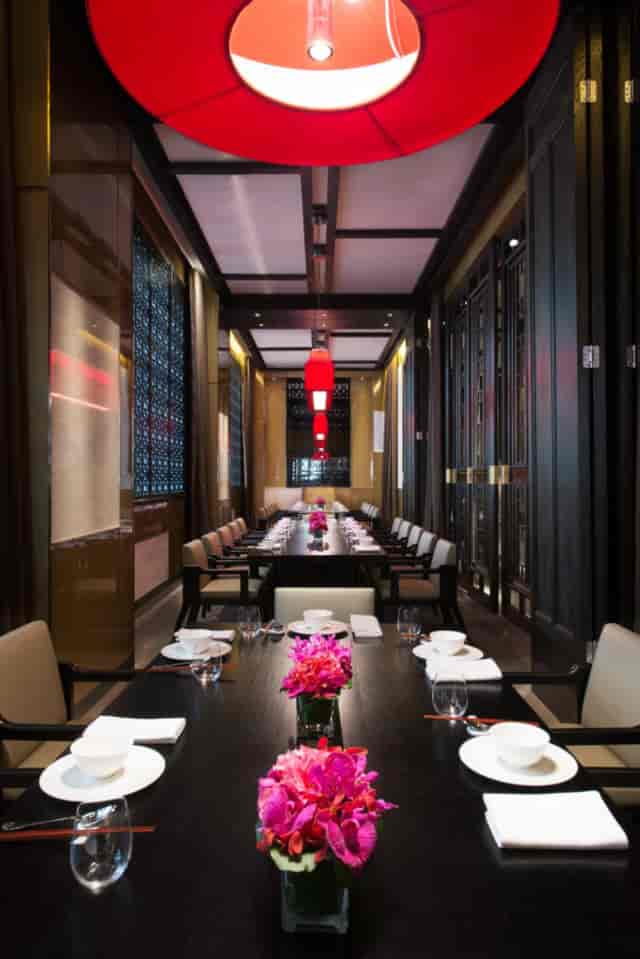 Elegant dining space in Hakkasan Shanghai, perfect for corporate dinners and private events.