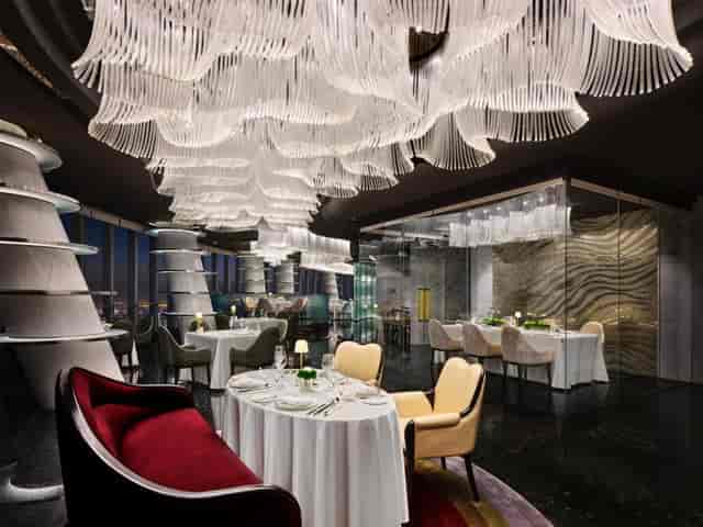 Elegant dining space in J Hotel Shanghai for corporate events and exclusive celebrations.