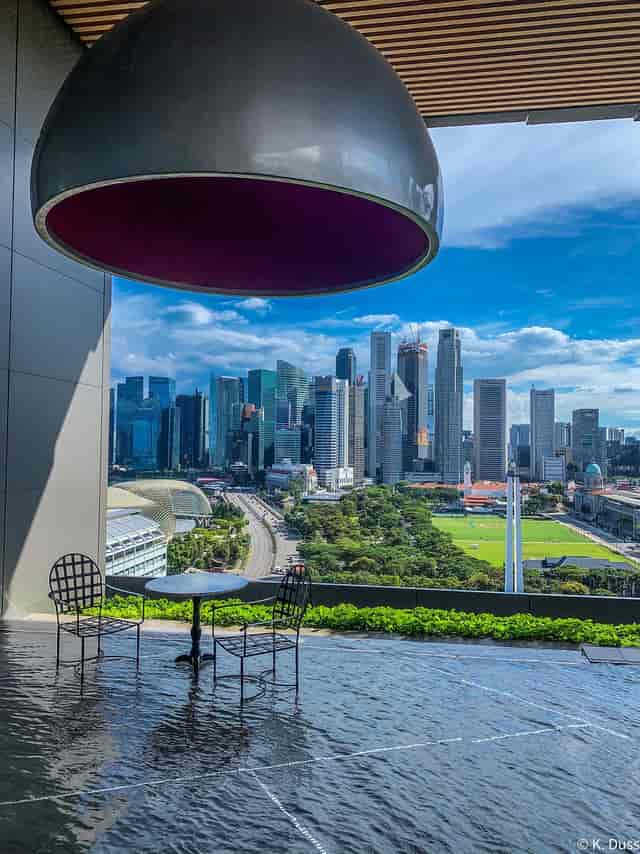 Flow18 Sky Garden rooftop view, lush greenery, ideal for upscale events in Singapore.