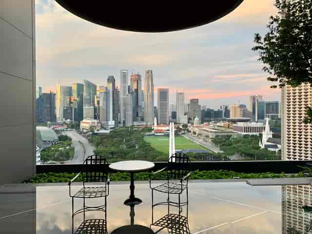 Flow18 Sky Garden at JW Marriott Singapore, skyline view, ideal for corporate events.