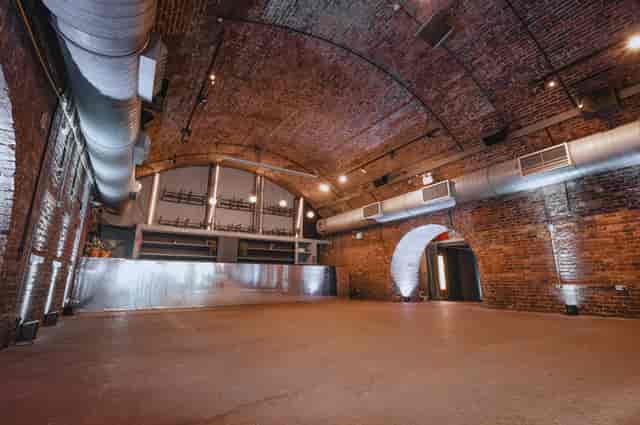 Urban industrial venue, exposed brick, event space, product launch