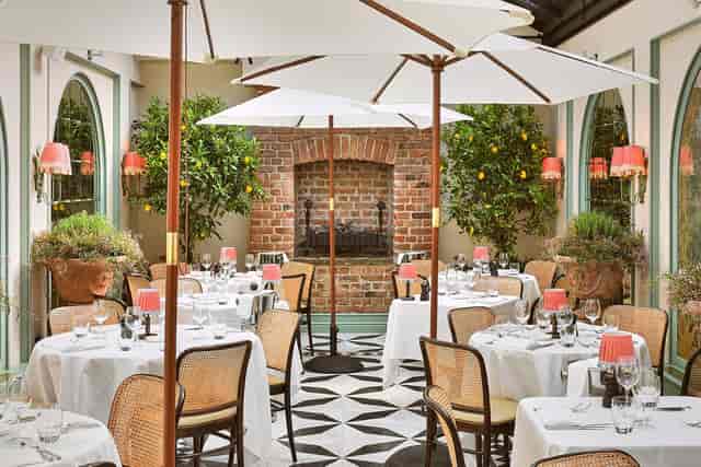 Private dining room at Daphne's with elegant table settings for upscale events.