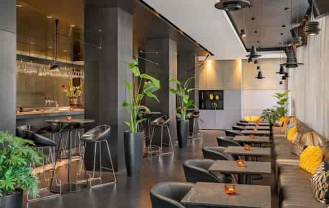 Private dining room at art'otel Amsterdam, modern venue for intimate gatherings and events.