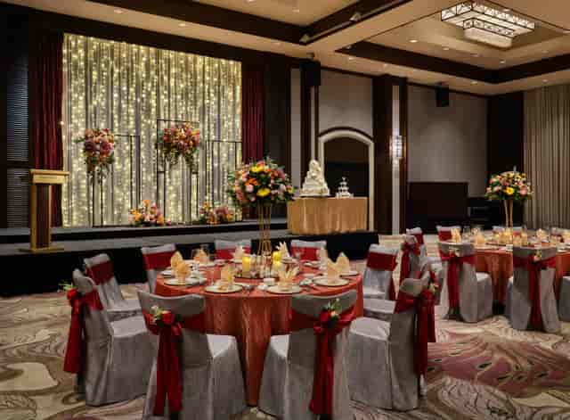 Elegant Merchant Court Ballroom in Singapore, perfect for weddings and upscale events.