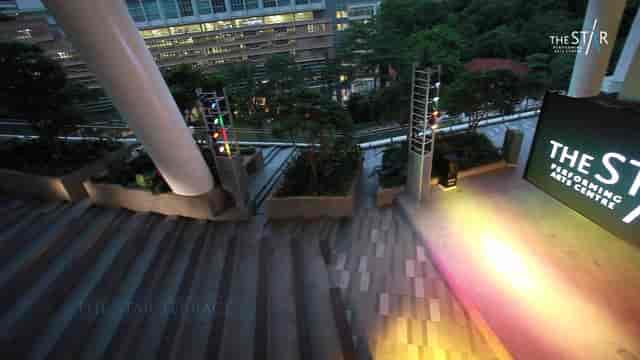 Premium rooftop venue at The Star Theatre with modern staircase, ideal for events.
