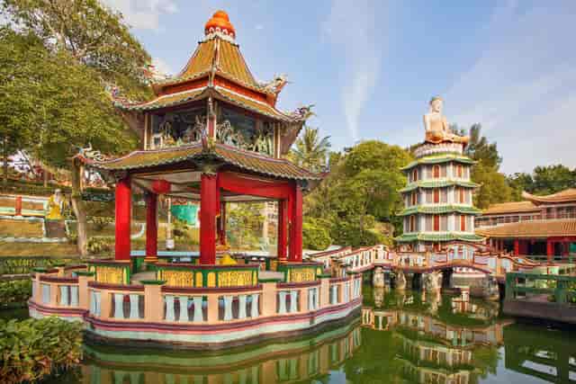 The Studio in Haw Par Villa: vibrant venue with traditional architecture for outdoor events.