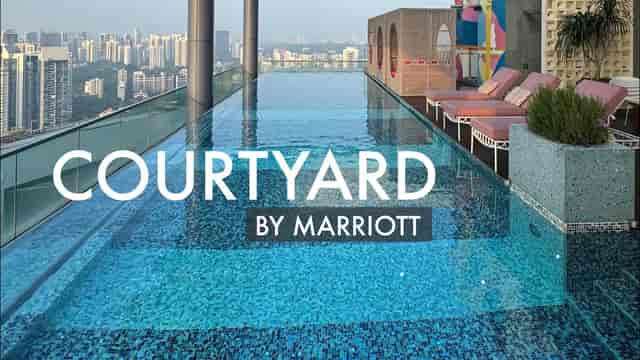 Rooftop pool at Courtyard Singapore Novena, ideal for upscale events and networking.