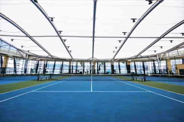 Indoor tennis courts in Banquet Hall, ideal for corporate events and sports tournaments.