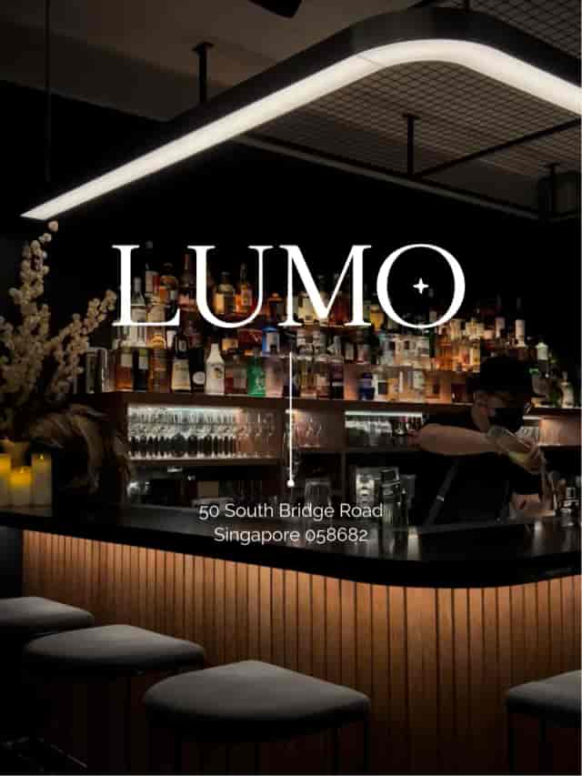 Stylish bar at LUMO Restaurant, perfect for networking events and cocktail receptions.