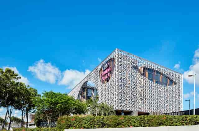 Modern Camellia venue at Crowne Plaza Changi for conferences, featuring vibrant architecture.