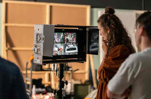 Customizable event production setup with a professional monitoring camera feeds.