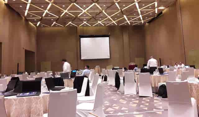 Spacious conference room in Vivanta New Delhi, ideal for meetings and networking.