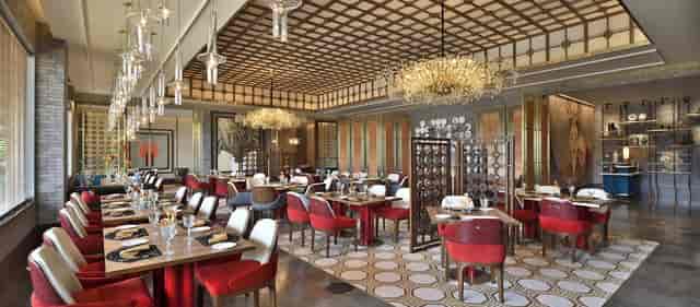 Elegant dining space in Taj Hotel Delhi, ideal for corporate events and private celebrations.