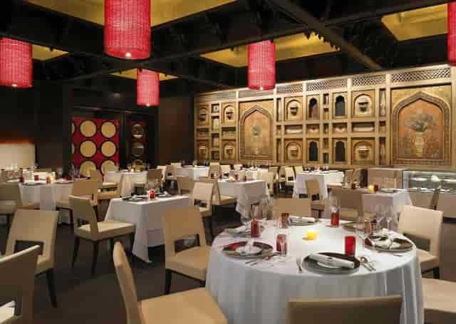 Elegant dining space at Taj Hotel Delhi, perfect for corporate dinners and upscale events.