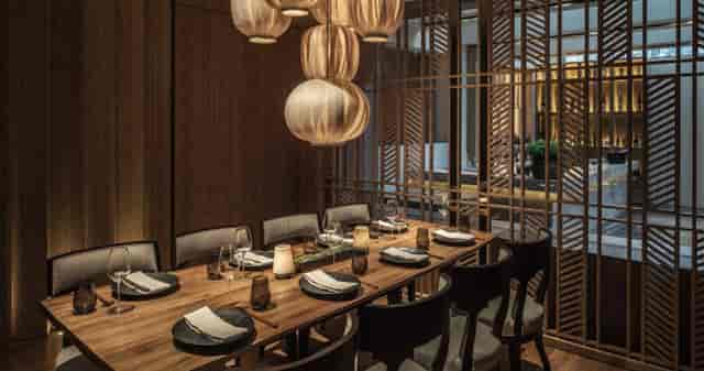 Elegant dining space in Kioku for exclusive events and corporate dinners.